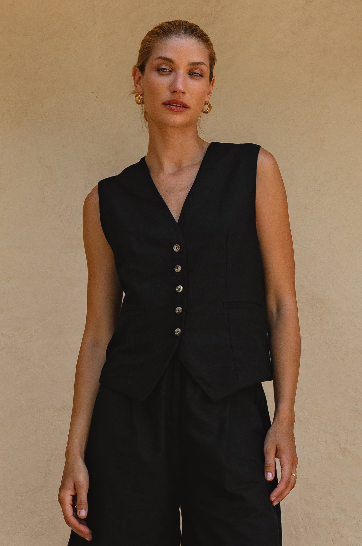 Paige Linen Vest-5