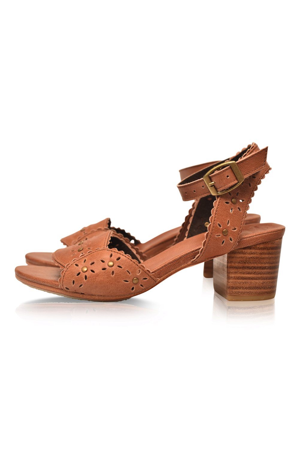 Paloma Leather Heel Sandals-3