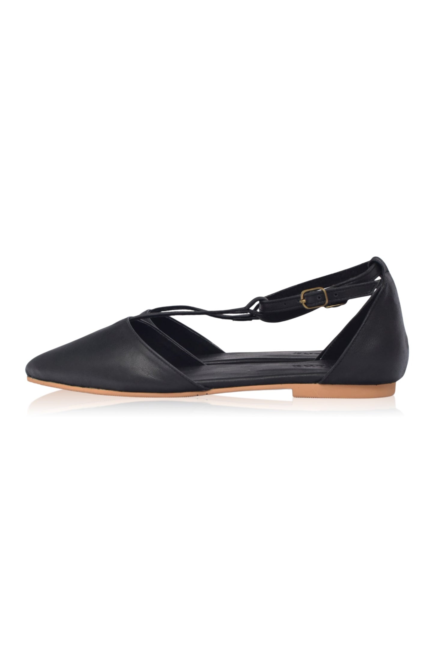 Paula Pointy Leather Flats-1