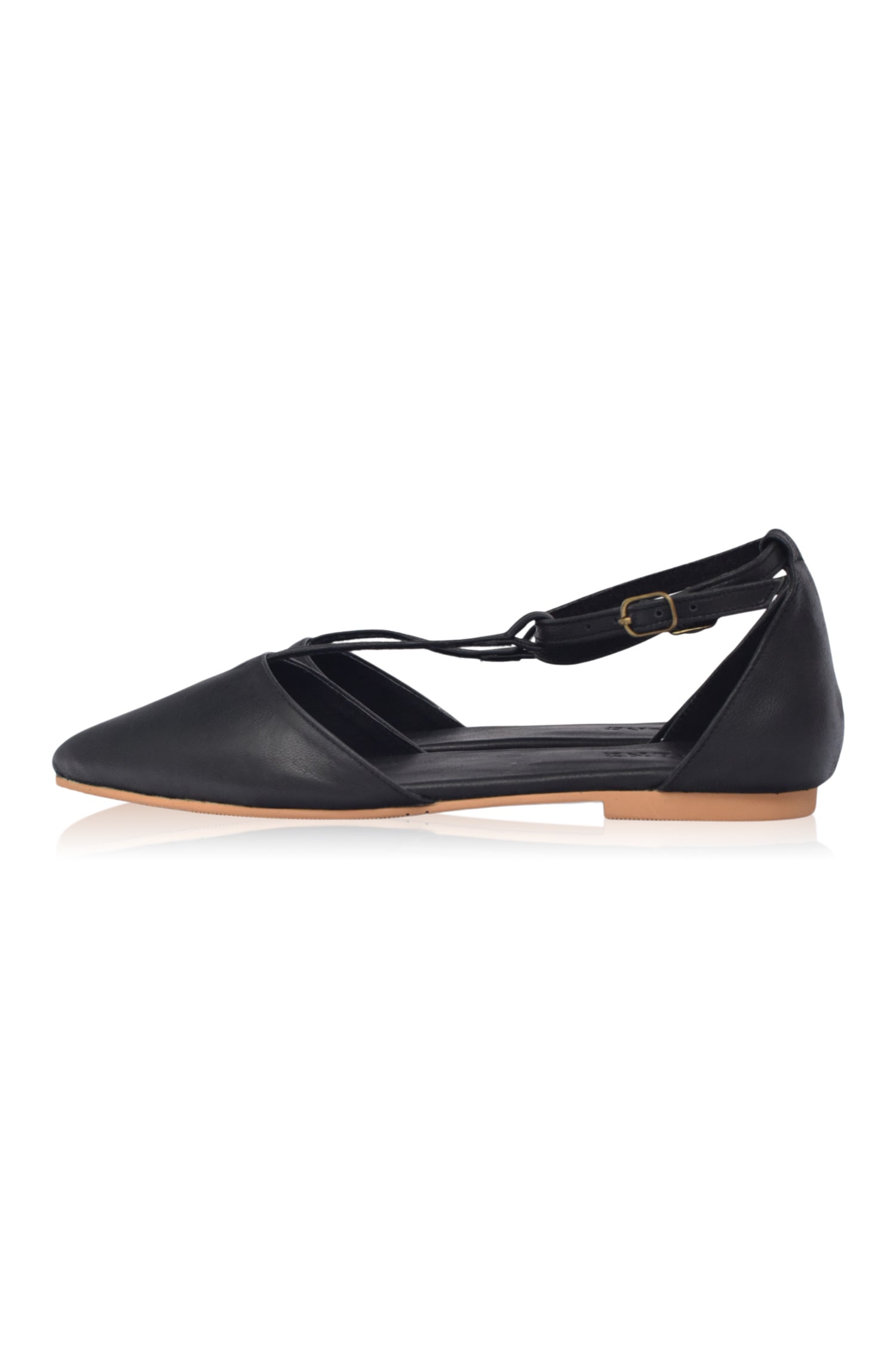 Paula Pointy Leather Flats (Sz. 9.5)-1