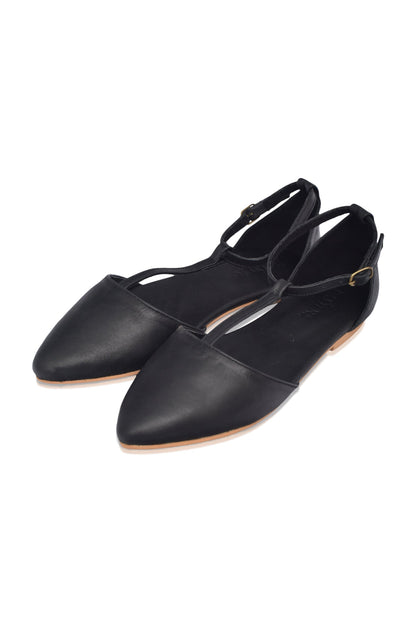 Paula Pointy Leather Flats-2