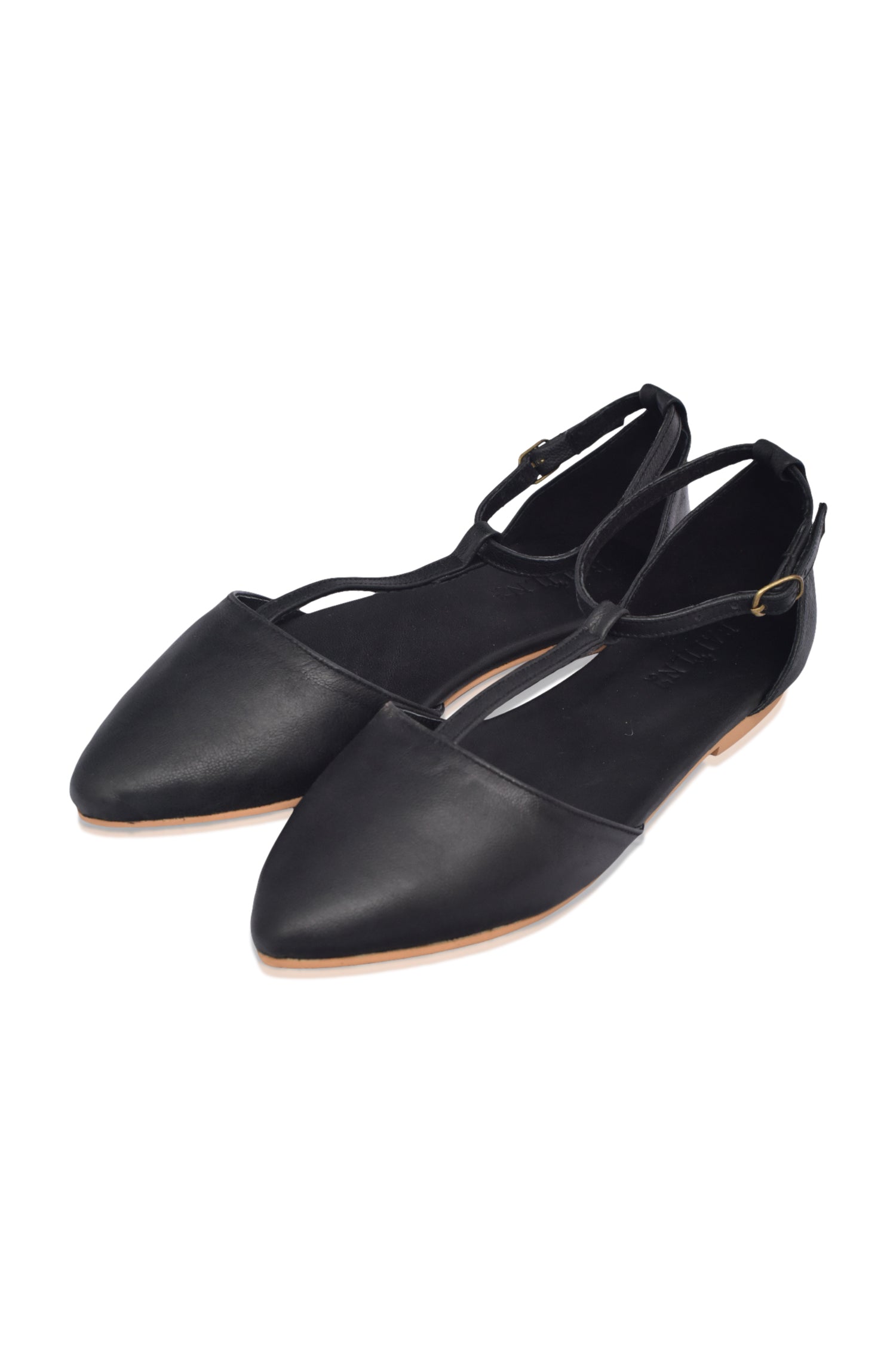 Paula Pointy Leather Flats (Sz. 9.5)-2