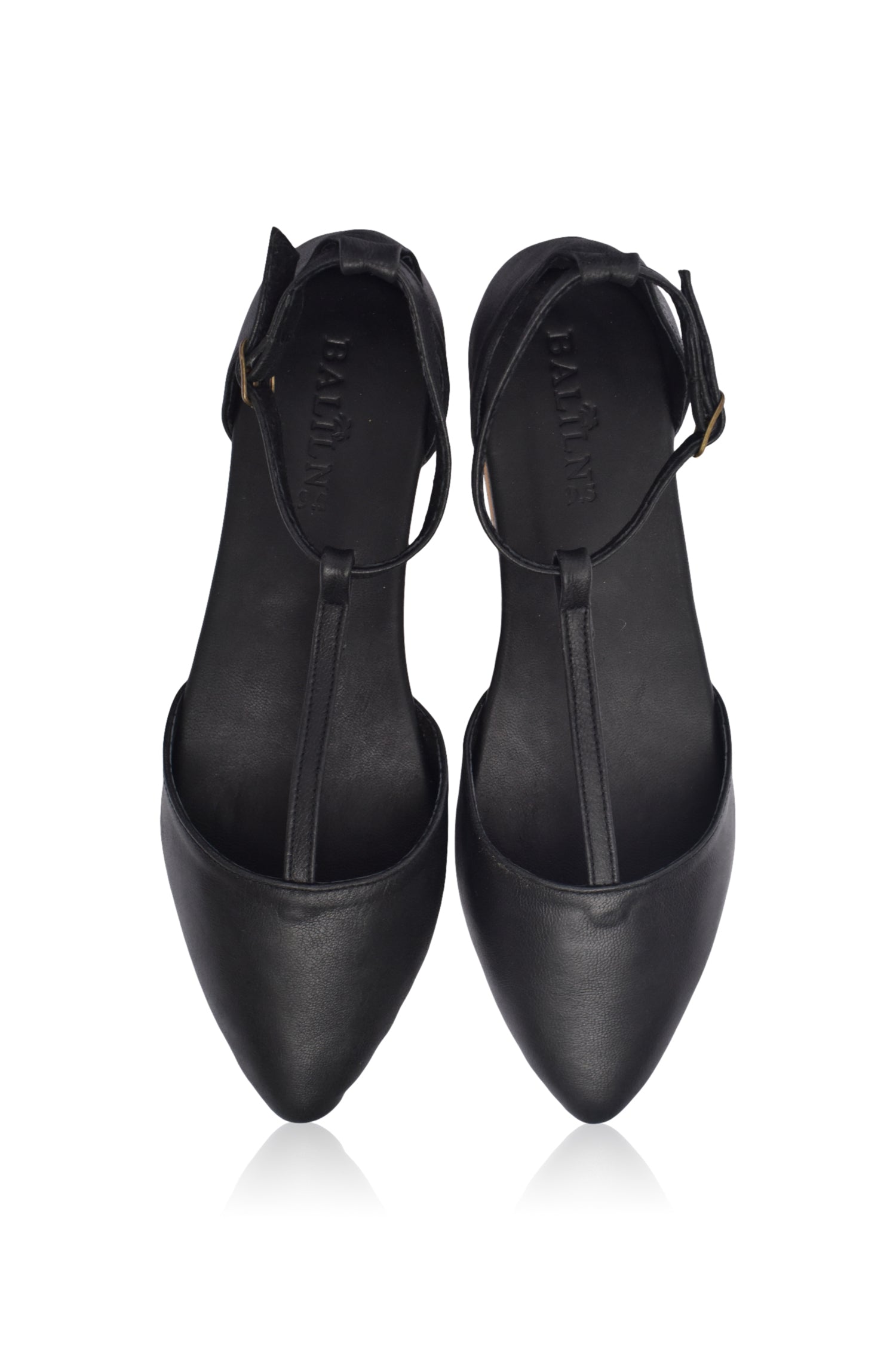 Paula Pointy Leather Flats (Sz. 9.5)-4