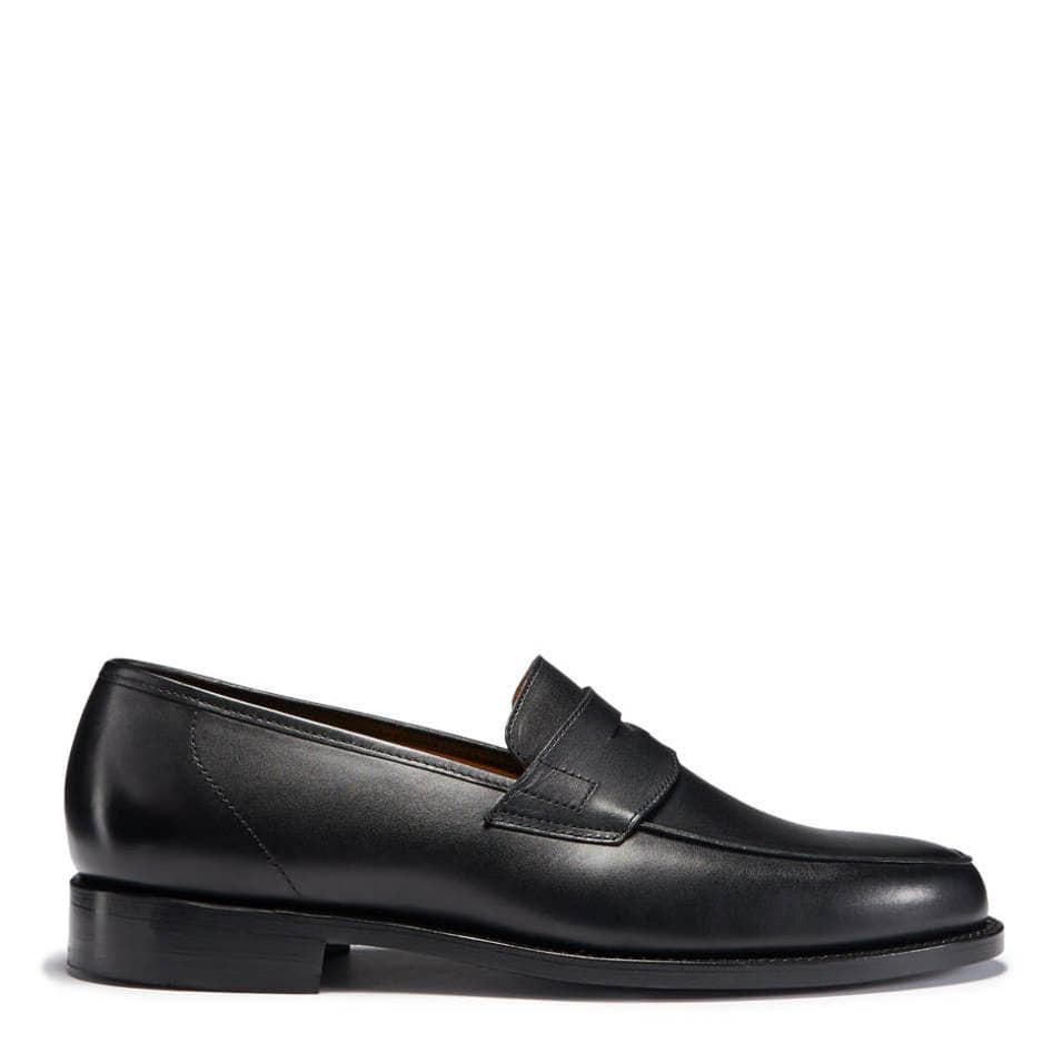 Black Leather Loafers, Welted Leather Sole-0
