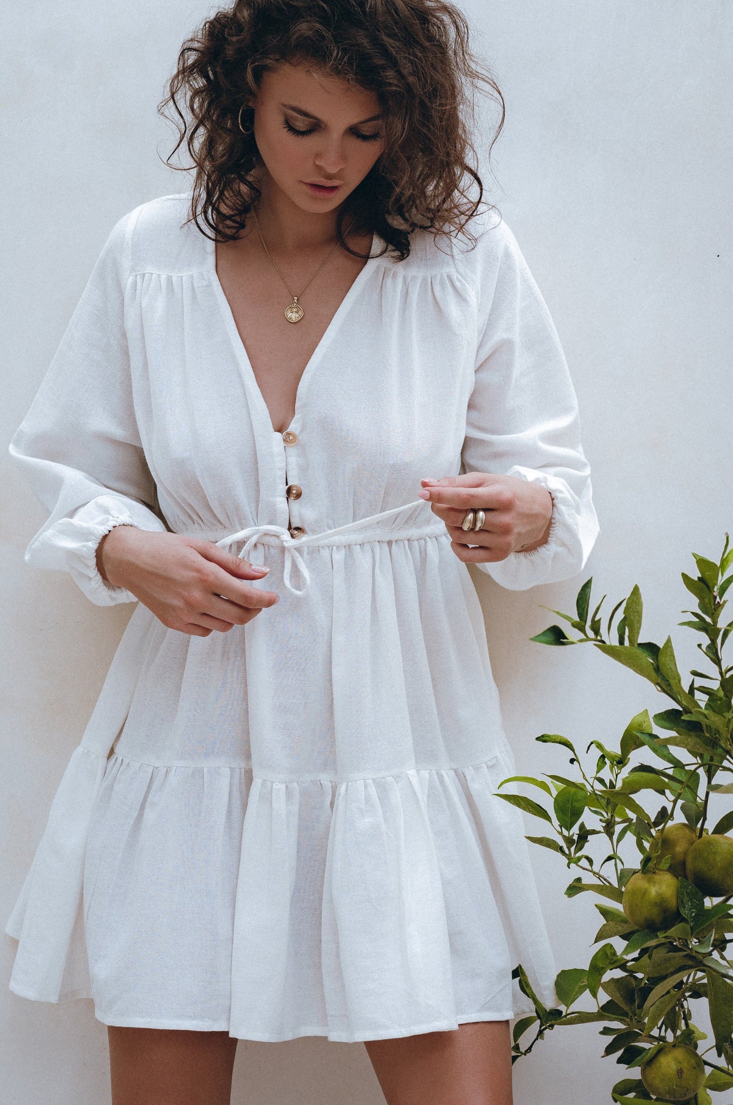 Positano Linen Mini Dress-5
