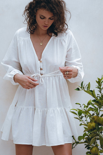 Positano Linen Mini Dress-5