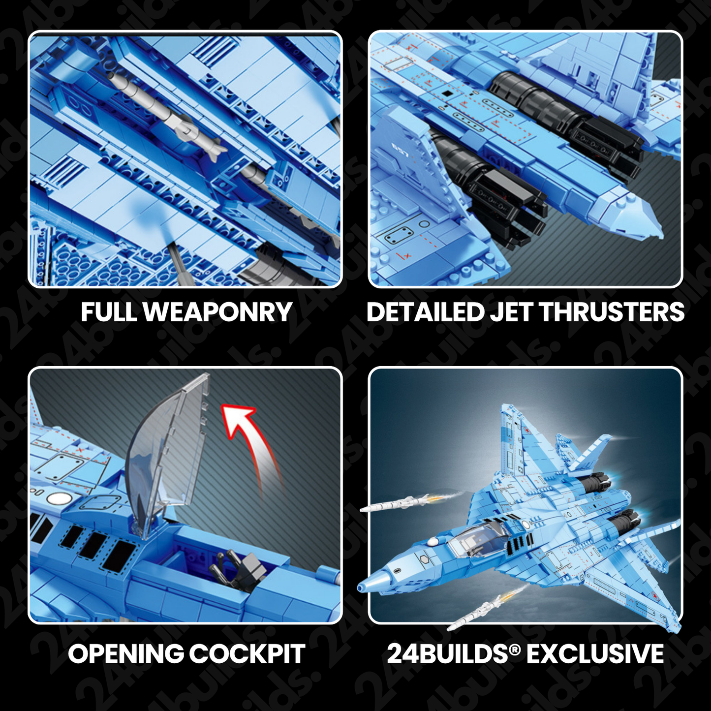 SU-57 Stealth Fighter | 1456pcs-3