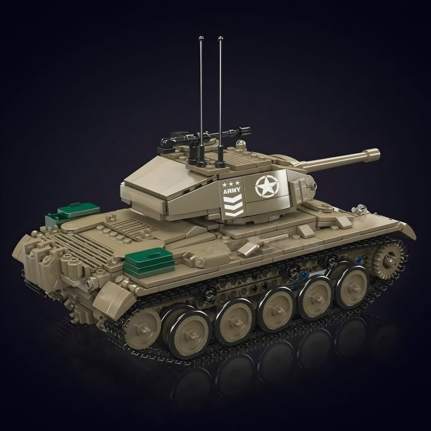 Remote Controlled M24 Chaffee Tank | 932pcs-1
