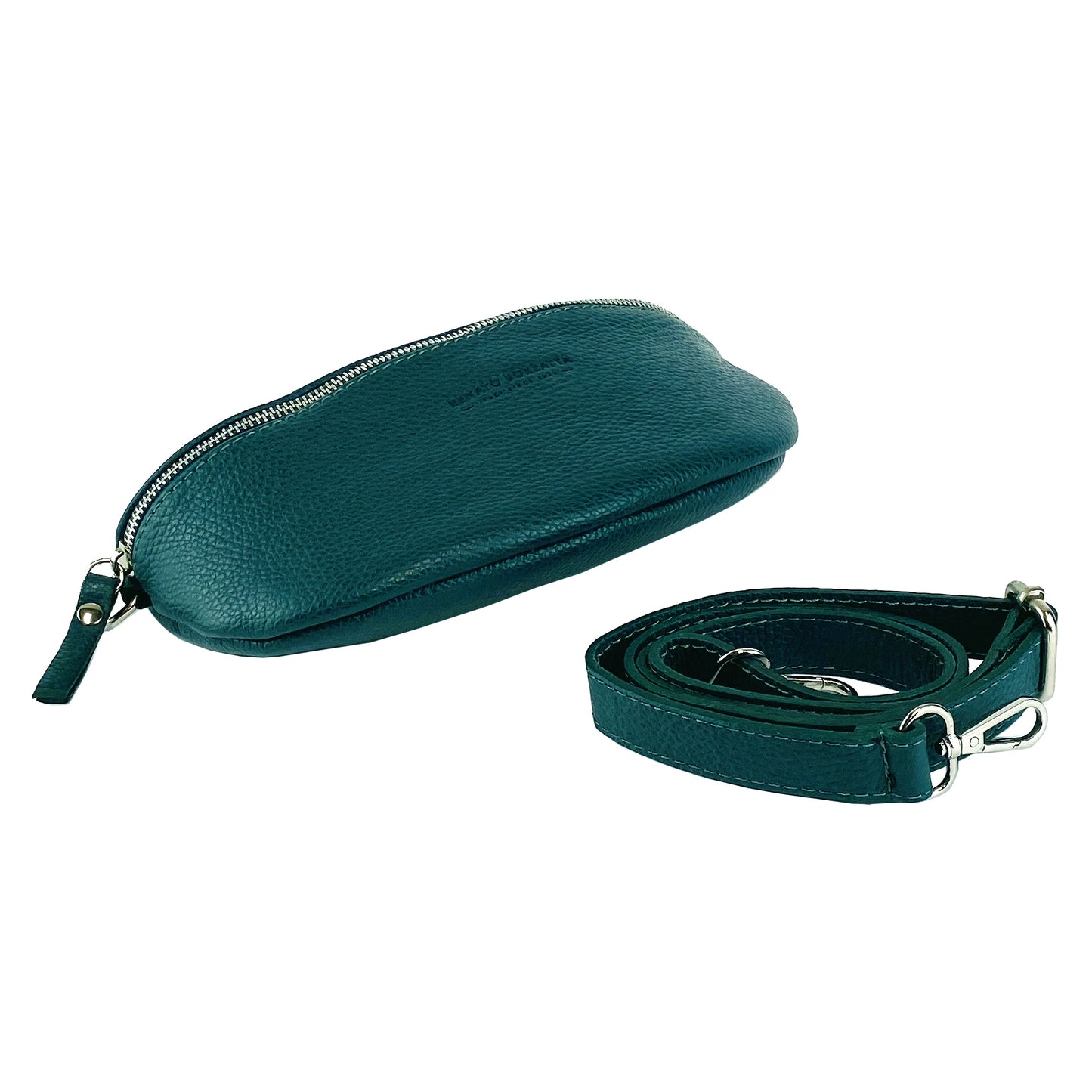 RB1015BZ | Fanny pack with removable shoulder strap in Genuine Leather Made in Italy. Polished Nickel metal snap hook attachments - Brassy color - Dimensions: 24 x 14 x 7-0