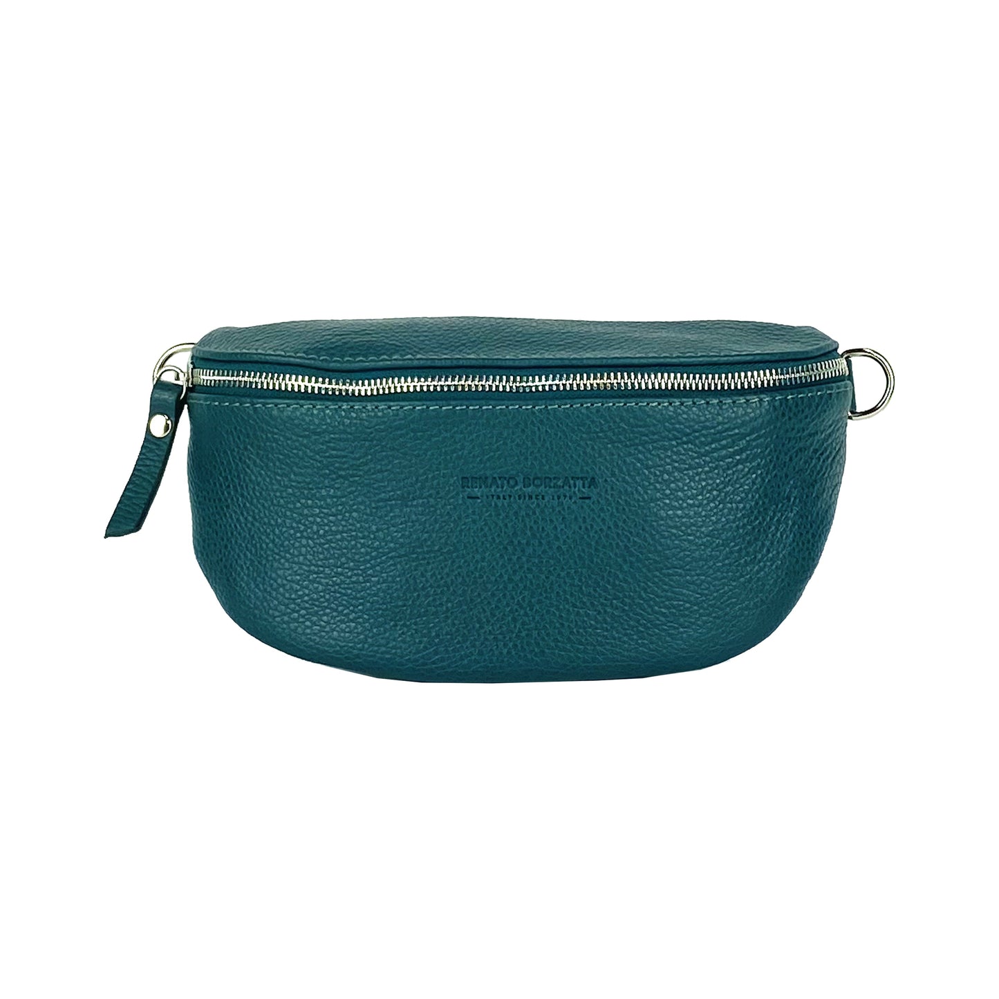 RB1015BZ | Fanny pack with removable shoulder strap in Genuine Leather Made in Italy. Polished Nickel metal snap hook attachments - Brassy color - Dimensions: 24 x 14 x 7-1