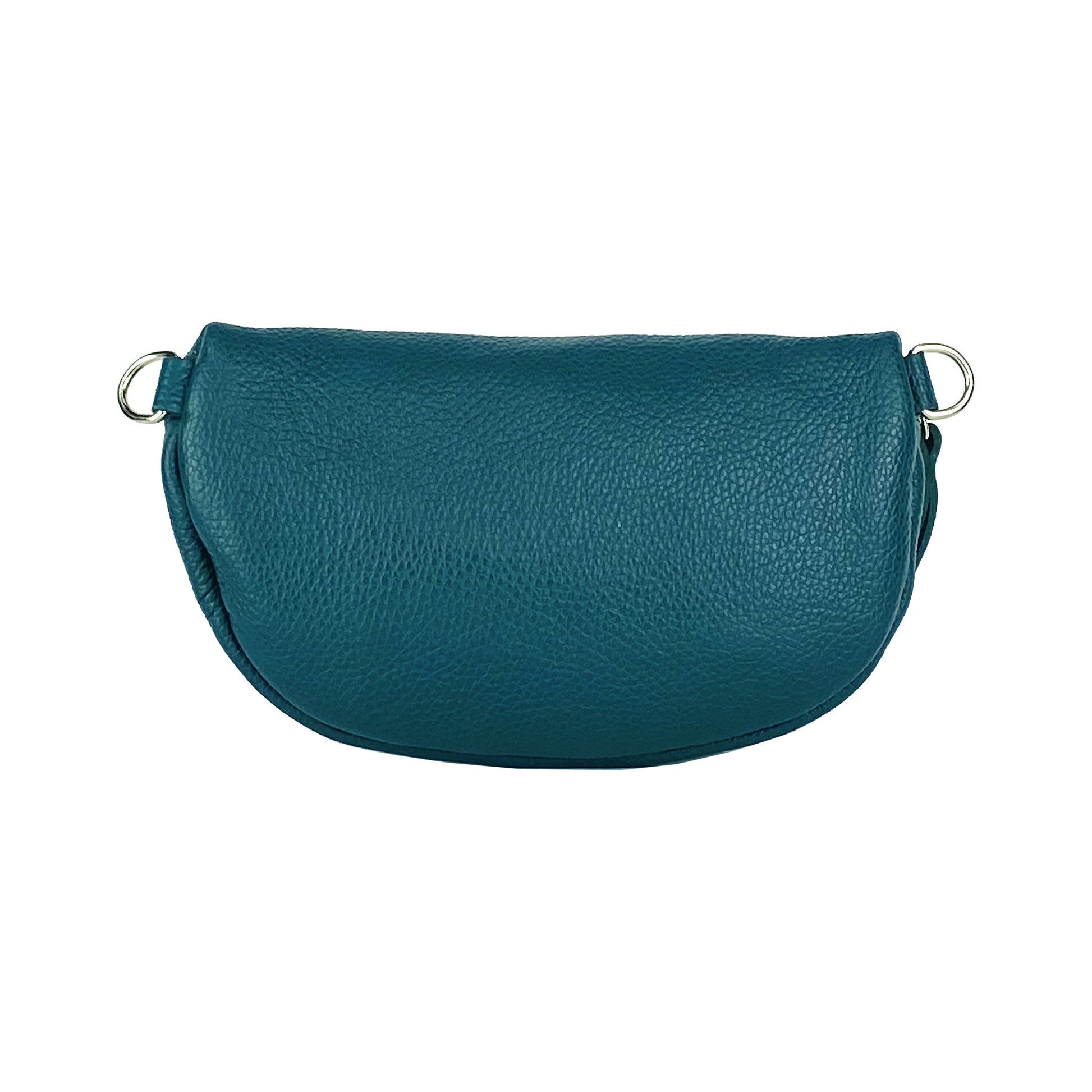 RB1015BZ | Fanny pack with removable shoulder strap in Genuine Leather Made in Italy. Polished Nickel metal snap hook attachments - Brassy color - Dimensions: 24 x 14 x 7-2