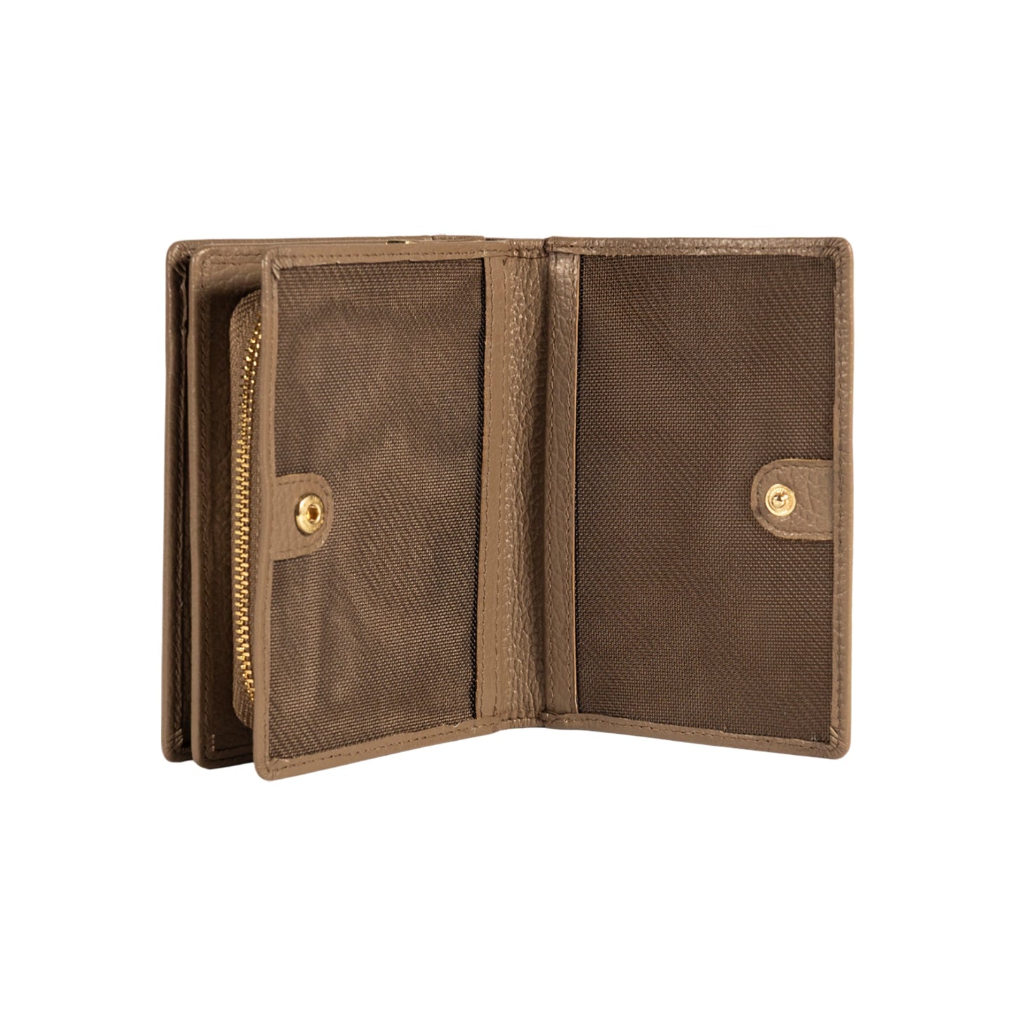 RB1080GAQ | Women's Wallet Made in Italy in Genuine Dollar Grain Leather. Taupe Color. Dimensions (closed): 13 x 9 x 2.5 cm-2