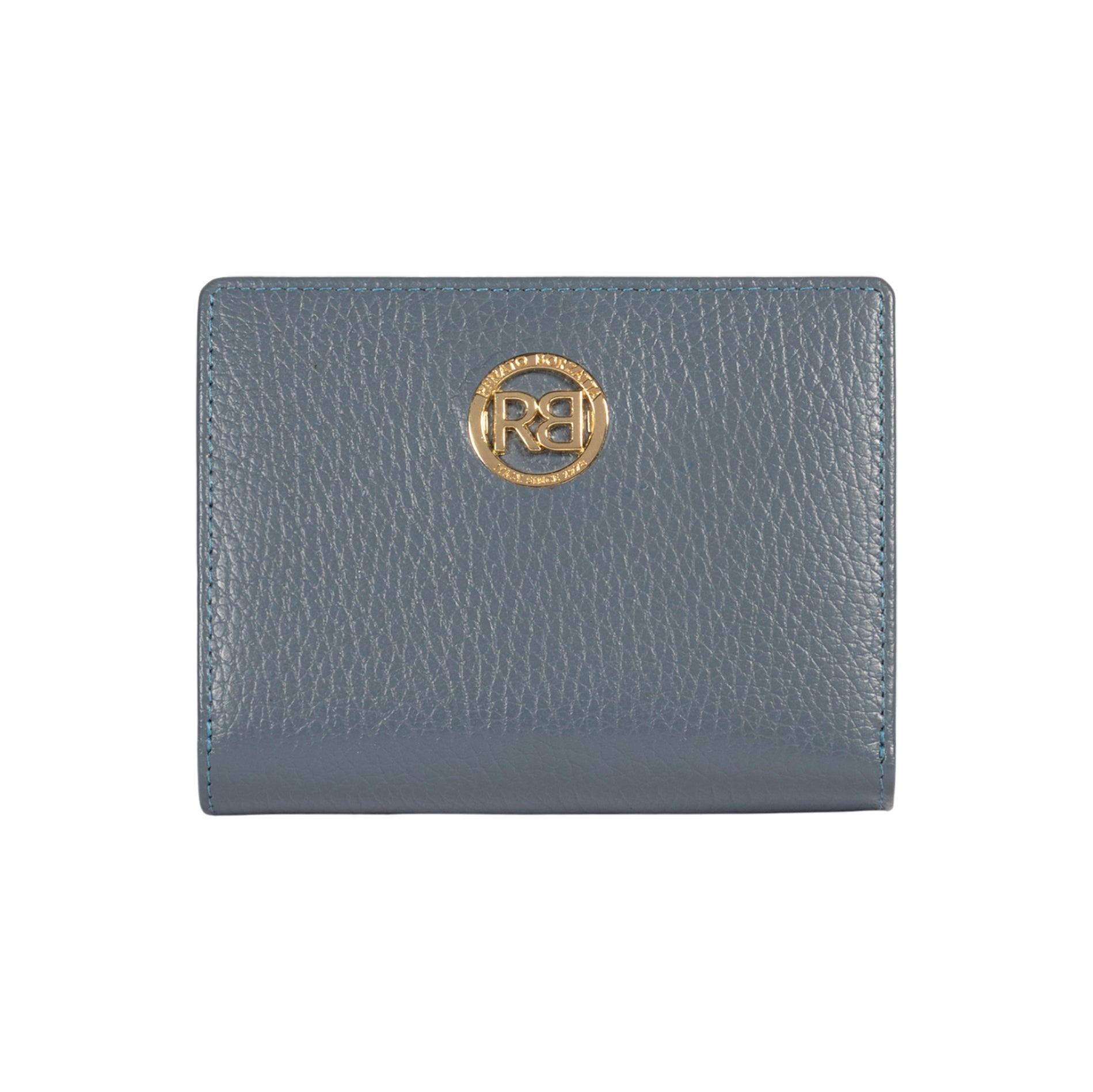 RB1080GP | Women's Wallet Made in Italy in Genuine Dollaro Grain Leather. Color: Air Force Blue. Dimensions (closed): 13 x 9 x 2.5 cm-0