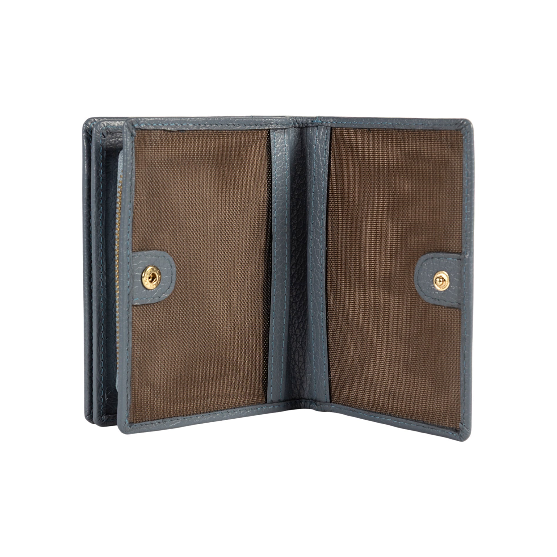 RB1080GP | Women's Wallet Made in Italy in Genuine Dollaro Grain Leather. Color: Air Force Blue. Dimensions (closed): 13 x 9 x 2.5 cm-2