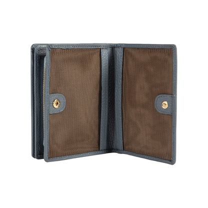 RB1080GP | Women's Wallet Made in Italy in Genuine Dollaro Grain Leather. Color: Air Force Blue. Dimensions (closed): 13 x 9 x 2.5 cm-2