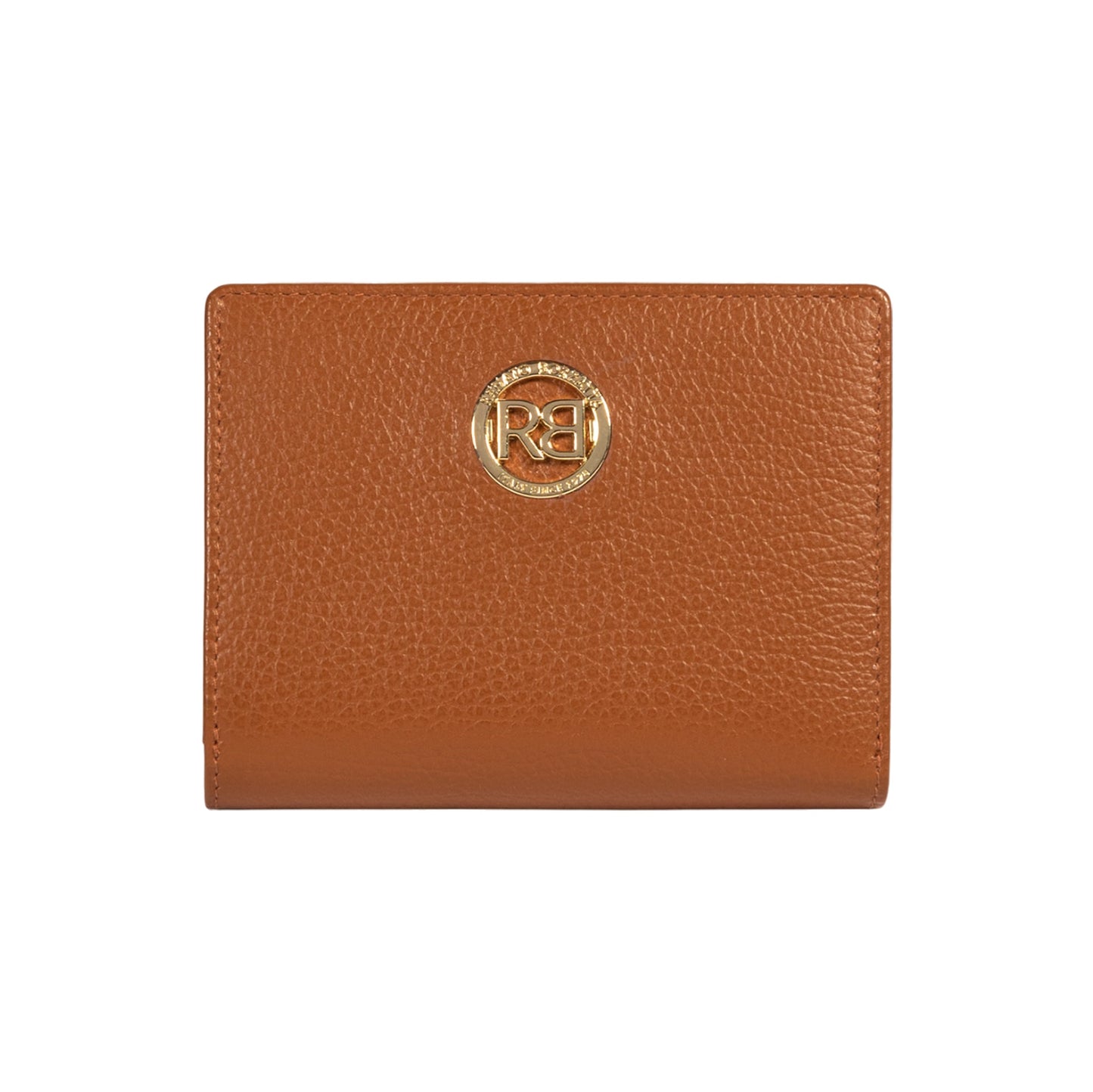 RB1080GS | Women's Wallet Made in Italy in Genuine Dollaro Grain Leather. Cognac Color. Dimensions (closed): 13 x 9 x 2.5 cm-0