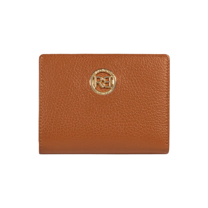 RB1080GS | Women's Wallet Made in Italy in Genuine Dollaro Grain Leather. Cognac Color. Dimensions (closed): 13 x 9 x 2.5 cm-0
