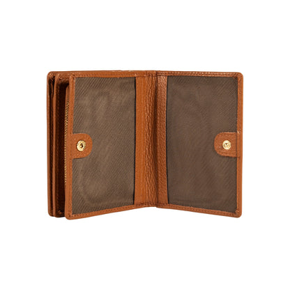 RB1080GS | Women's Wallet Made in Italy in Genuine Dollaro Grain Leather. Cognac Color. Dimensions (closed): 13 x 9 x 2.5 cm-2