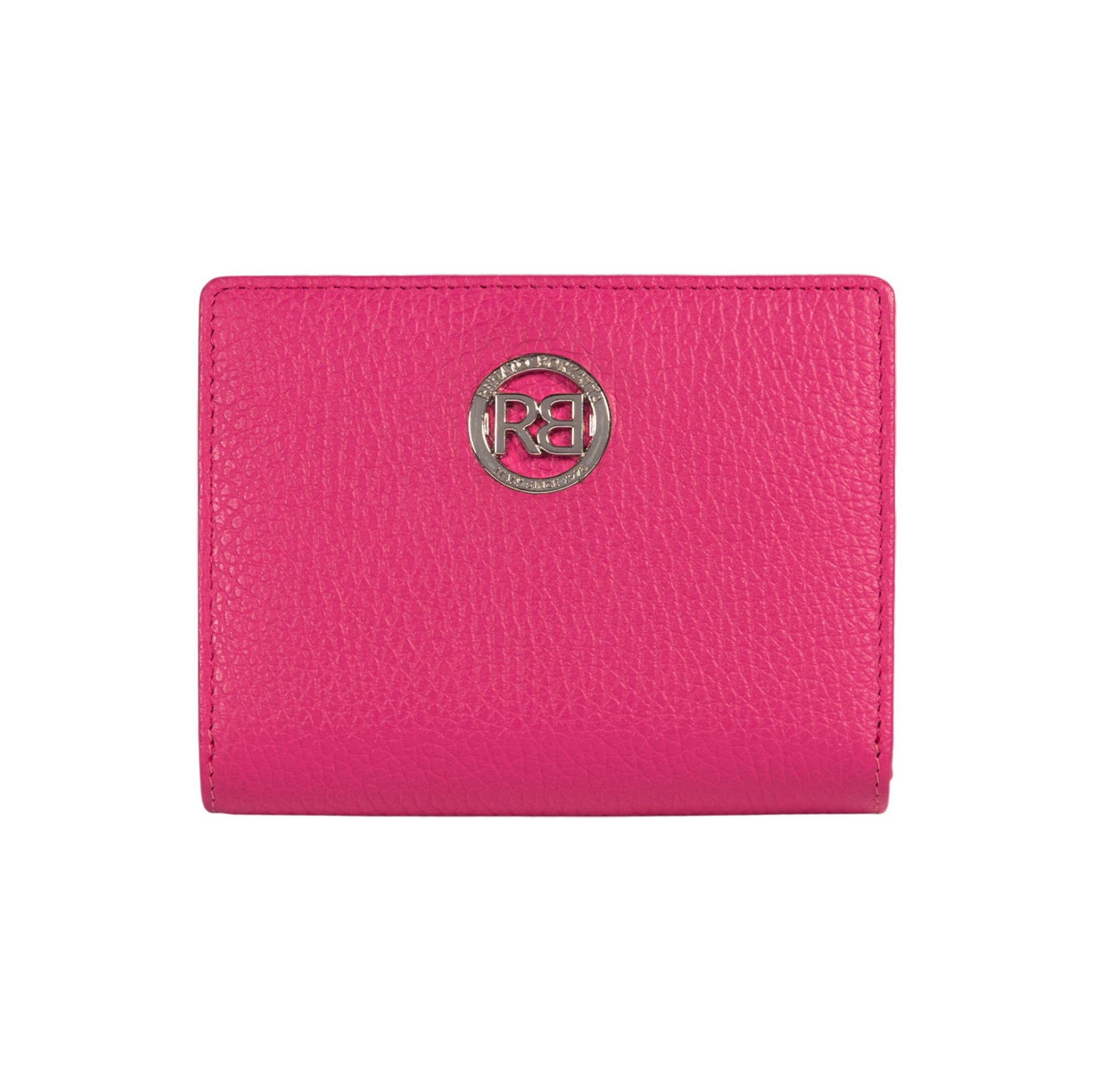 RB1080SBE | Women's Wallet Made in Italy in Genuine Dollar Grain Leather. Color: Fuchsia. Dimensions (closed): 13 x 9 x 2.5 cm-0