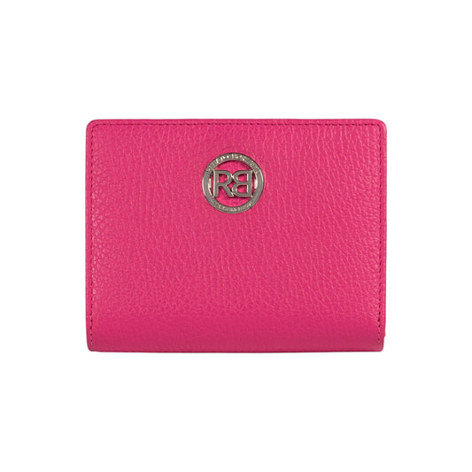 RB1080SBE | Women's Wallet Made in Italy in Genuine Dollar Grain Leather. Color: Fuchsia. Dimensions (closed): 13 x 9 x 2.5 cm-0