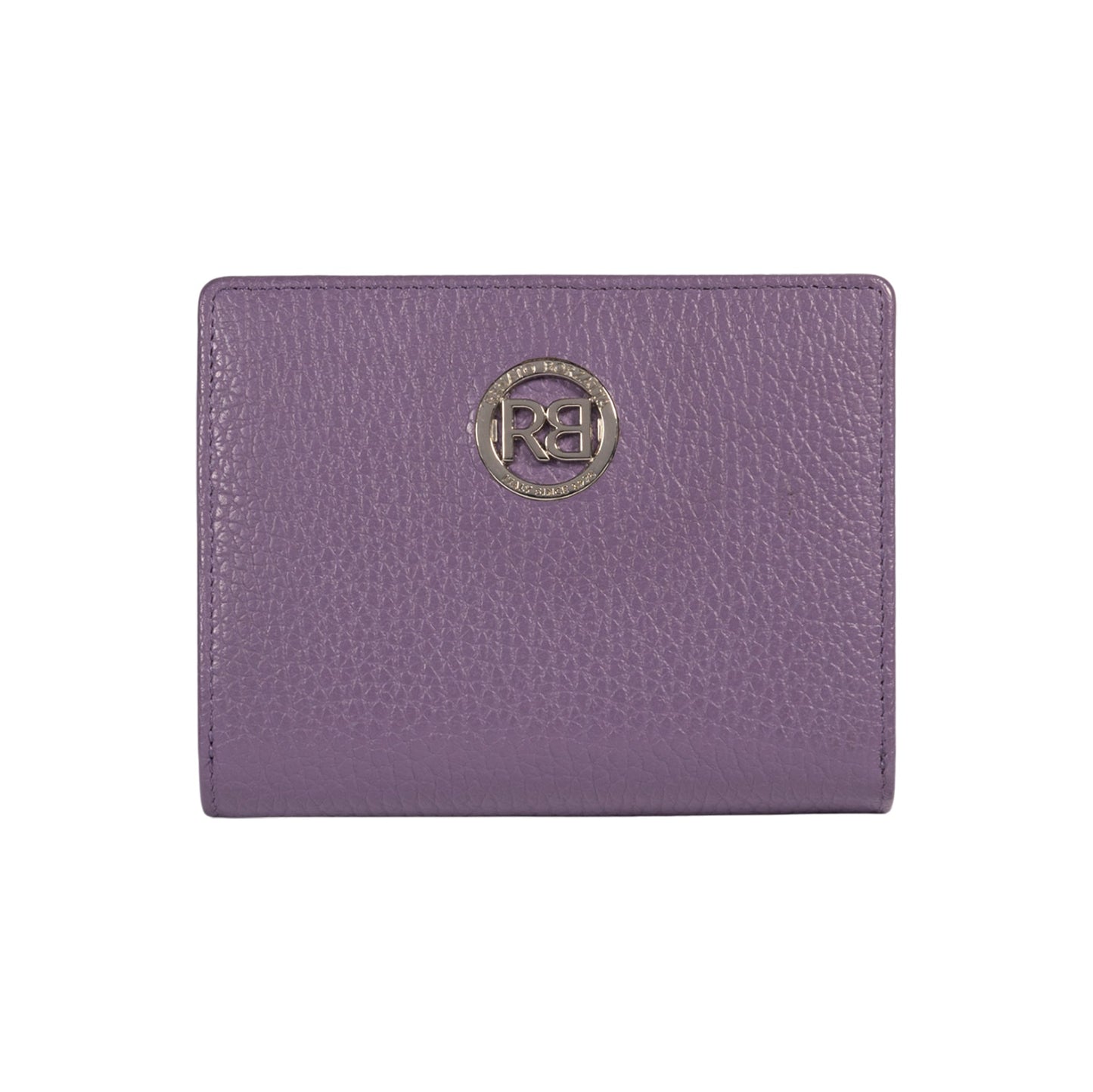 RB1080SY | Women's Wallet Made in Italy in Genuine Dollar Grain Leather. Color: Purple. Dimensions (closed): 13 x 9 x 2.5 cm-0