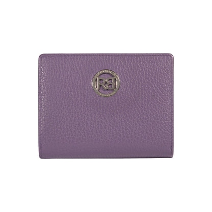 RB1080SY | Women's Wallet Made in Italy in Genuine Dollar Grain Leather. Color: Purple. Dimensions (closed): 13 x 9 x 2.5 cm-0