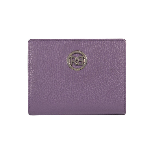 RB1080SY | Women's Wallet Made in Italy in Genuine Dollar Grain Leather. Color: Purple. Dimensions (closed): 13 x 9 x 2.5 cm-0