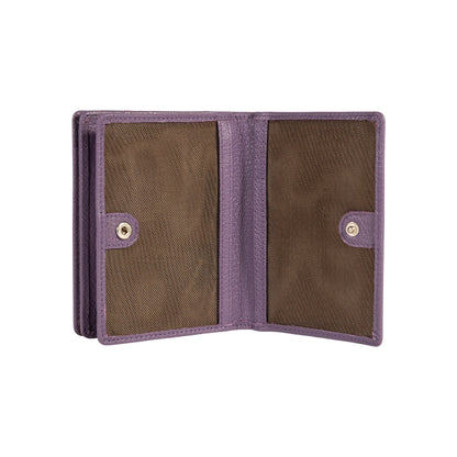 RB1080SY | Women's Wallet Made in Italy in Genuine Dollar Grain Leather. Color: Purple. Dimensions (closed): 13 x 9 x 2.5 cm-2