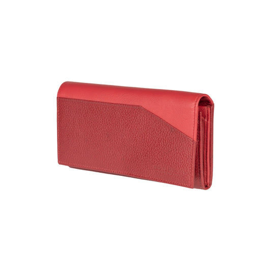 RB12129V | Women's wallet in genuine full grain leather, dollar/light grain. Red color. RFID protection. Size when closed: 18.5 x 10 x 3 cm. Packaging: gift box bottom/cover-0