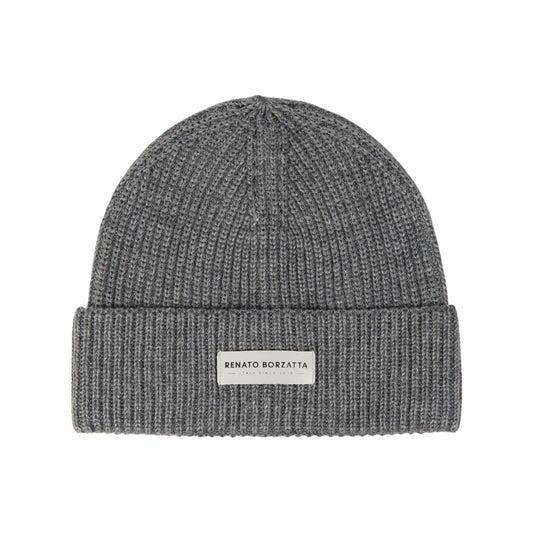 RB5003F | CERVINO Mixed Wool Knit Cap Made in Italy. Color Grey Melange - One Size-0