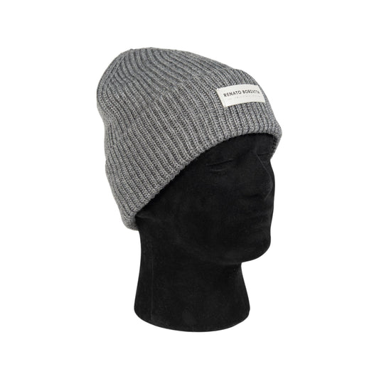 RB5003F | CERVINO Mixed Wool Knit Cap Made in Italy. Color Grey Melange - One Size-1