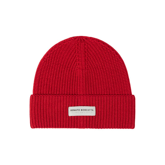 RB5003V | CERVINO Mixed Wool Knit Cap Made in Italy. Color Red - One Size-0