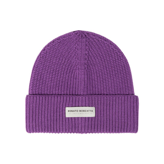 RB5003Y | CERVINO Mixed Wool Knit Cap Made in Italy. Color Purple - One Size-0