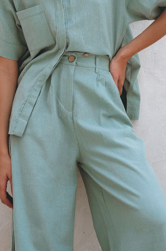 Raya Wide Leg Linen Pants-1