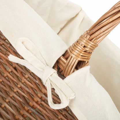 Rectangular Unpeeled Willow Shopping Basket With White Lining-4