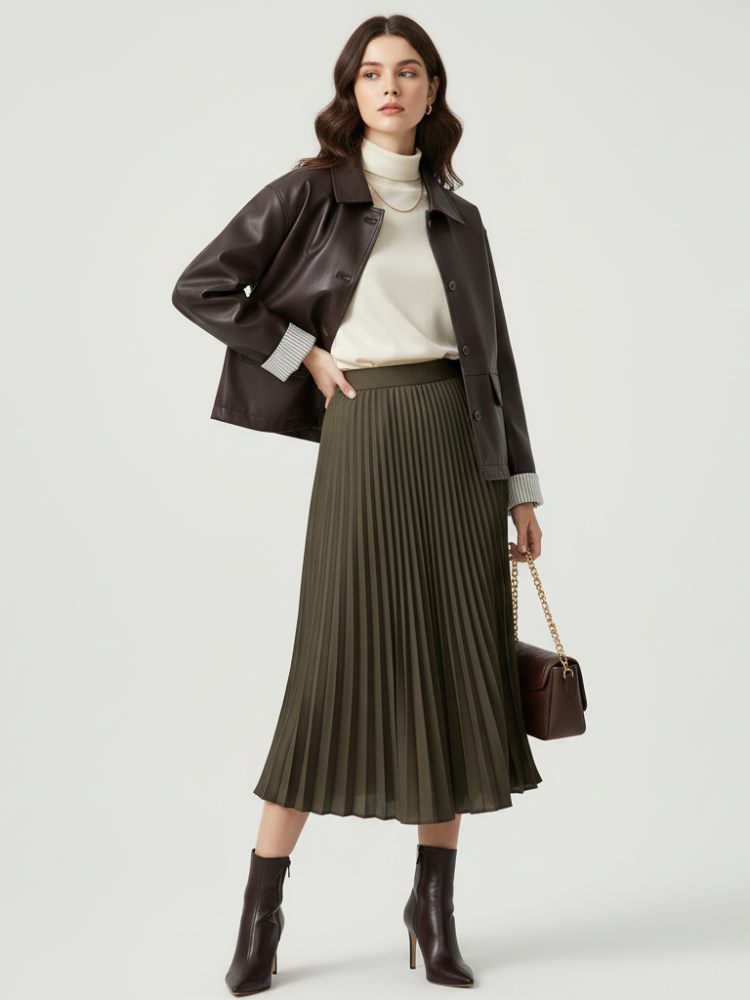 Retro PU Leather Jacket For Women, Brooklyn Heights, BYMANYC New York.-0