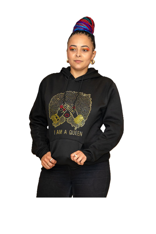 Queen Black -Bling Hoodie-0
