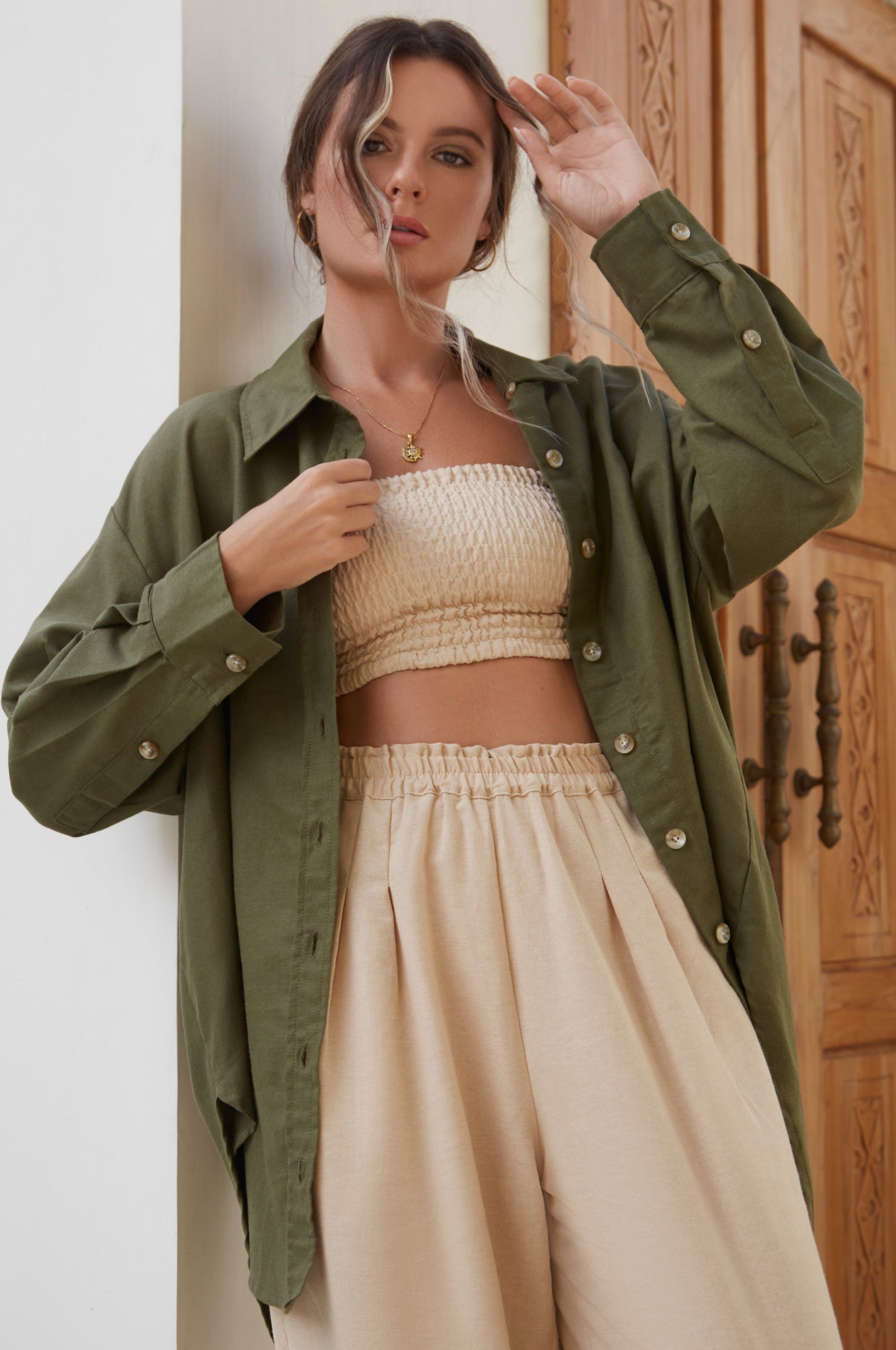 Romania Oversized Linen Shirt (Sale)-2