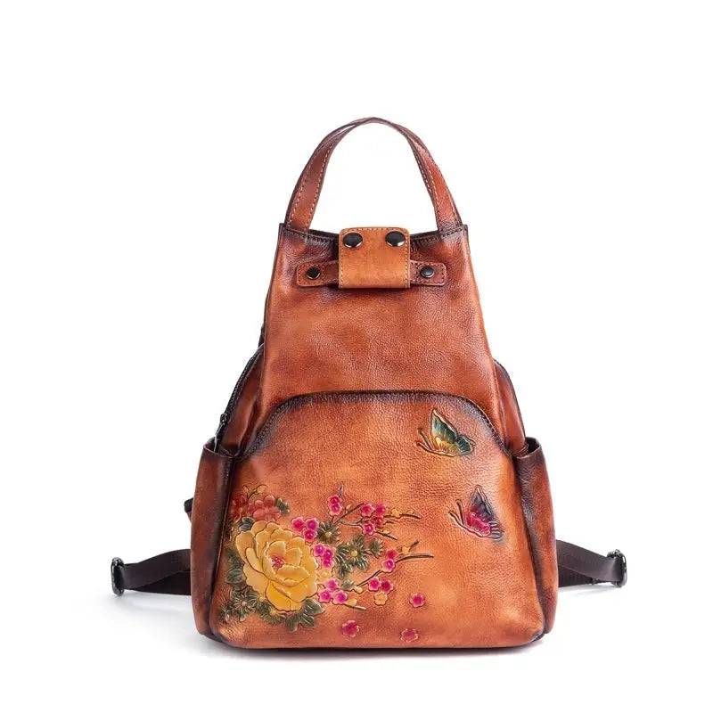 Rossie Viren Women's  Vintage Leather Backpack, Leather Rucksack, Womens Backpack, Gift for her-0