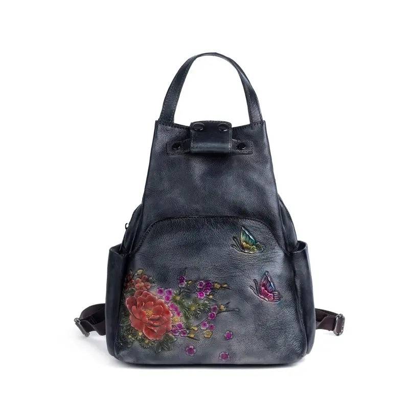 Rossie Viren Women's  Vintage Leather Backpack, Leather Rucksack, Womens Backpack, Gift for her-2