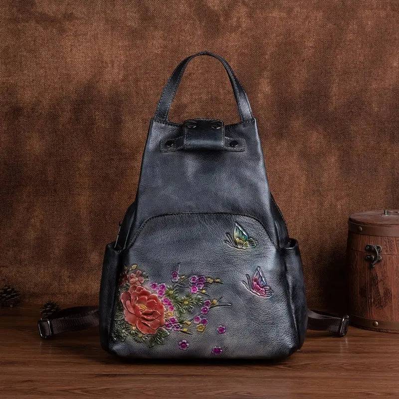 Rossie Viren Women's  Vintage Leather Backpack, Leather Rucksack, Womens Backpack, Gift for her-6