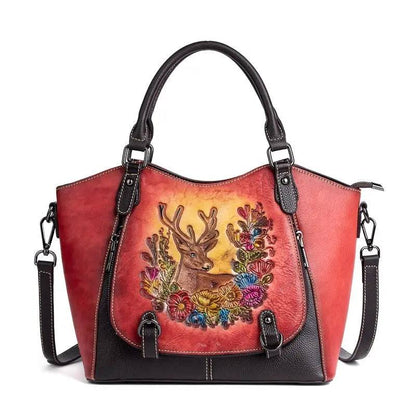 Rossie Viren Women's  Women’s Genuine Leather Handbag Shoulder Bags Work Tote Bag Top Handle Bag Ladies Purses Satchel-2