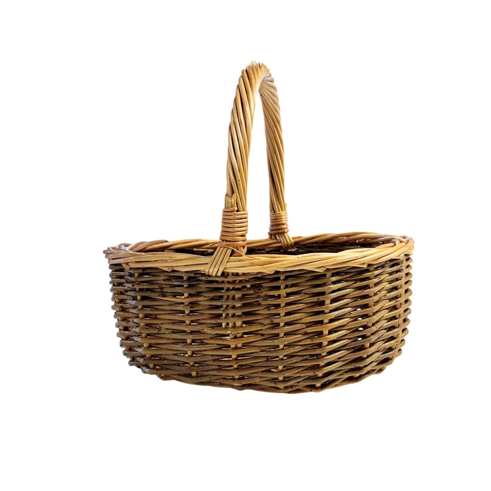 Large Green Willow Hollander Wicker Shopping Basket-0