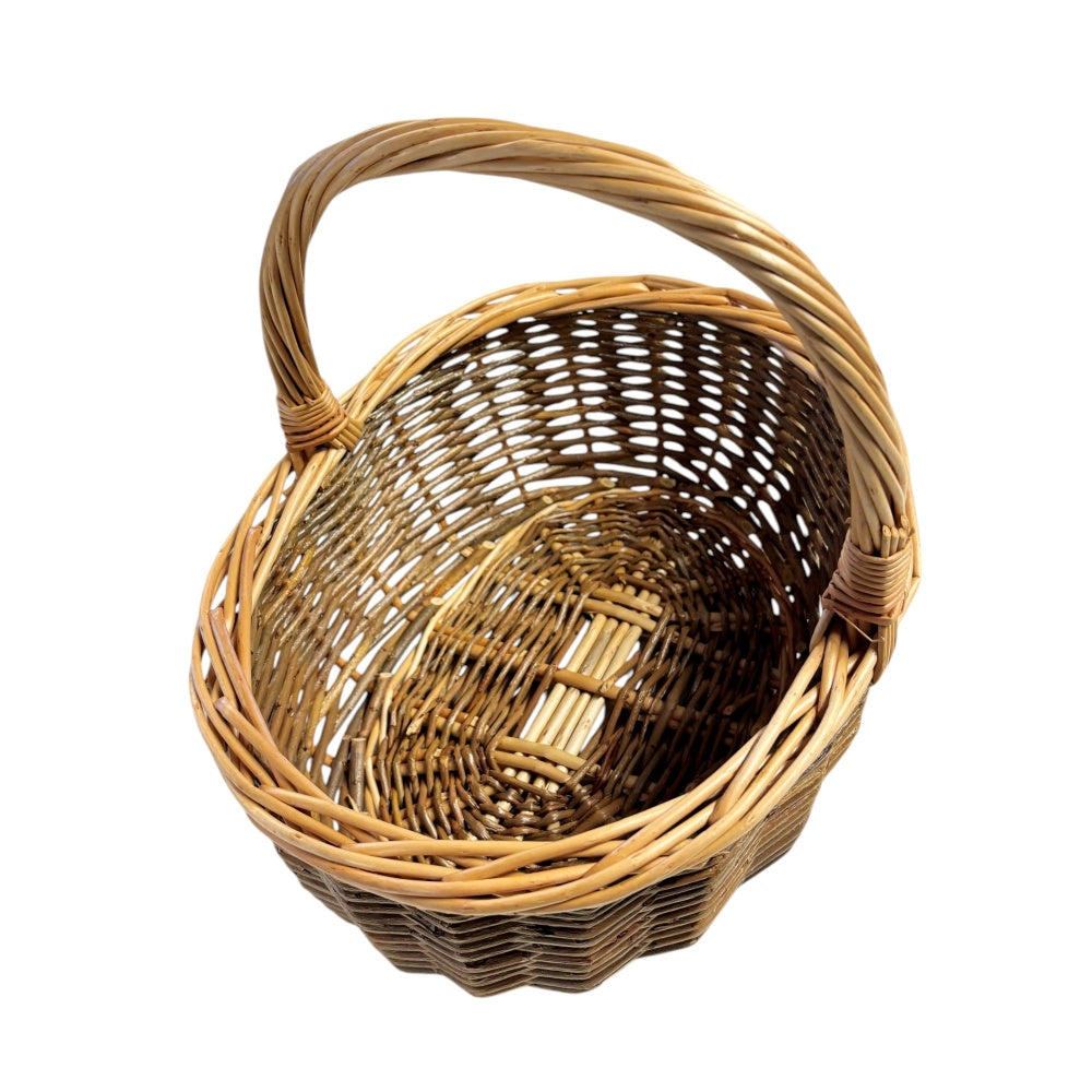 Large Green Willow Hollander Wicker Shopping Basket-1