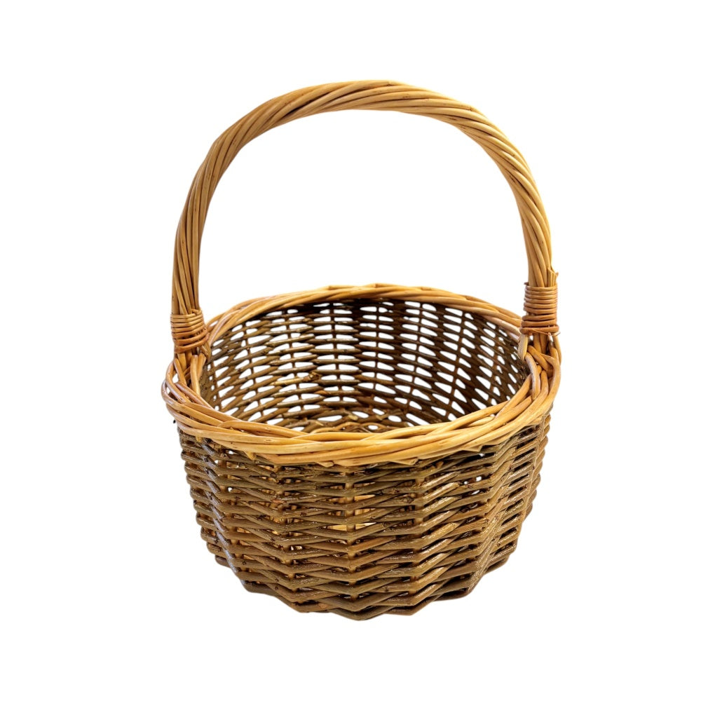 Large Green Willow Hollander Wicker Shopping Basket-2