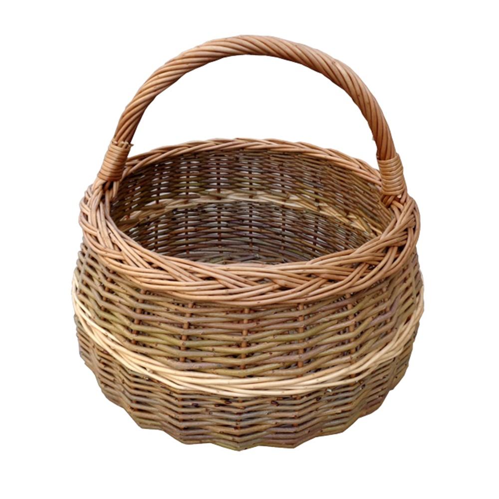 Round Shallow Wicker Shopping Basket-0