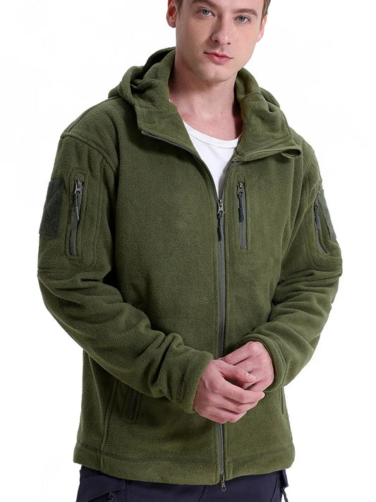 Men's Tactical Fleece Jacket Winter Warm Full Zip Military Hoodies Multi-Pockets Hiking Hunting Outdoor Coats-1