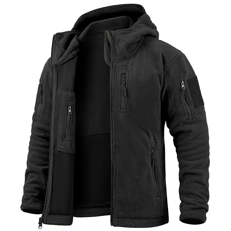 Men's Tactical Fleece Jacket Winter Warm Full Zip Military Hoodies Multi-Pockets Hiking Hunting Outdoor Coats-6