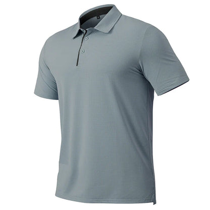 Men's Athletic Short Sleeve Polo Shirt Lightweight Quick Dry Sport Workout Shirt Summer Casual Thin Outdoor Shirts US/ EU Size-6