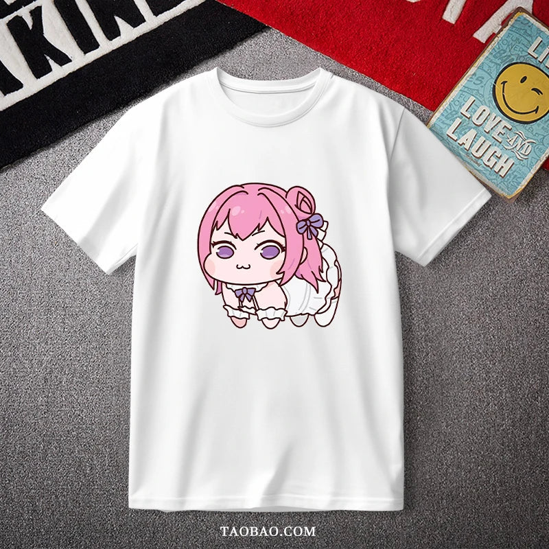 Doro Dorothy Pink Hair Dog Short Sleeve T Shirt Pure Cotton Harajuku Style-0